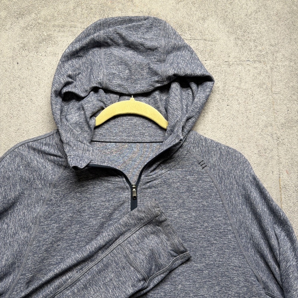 Lululemon Hoodie Surge Warm 1/2 Zip Men's‎ XL Heathered Gray Athletic